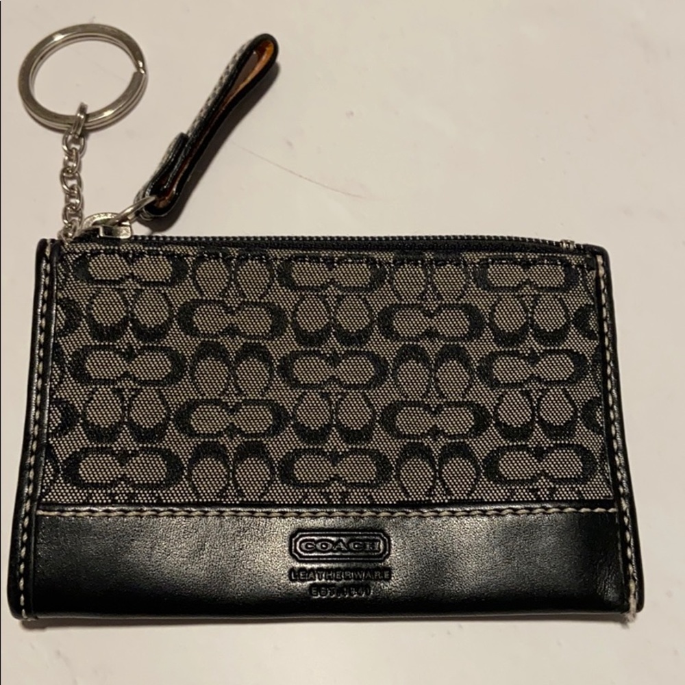 COACH Skinny Mini Keychain Zip Wallet Cardholder
